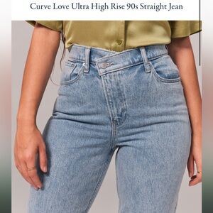 Abercrombie and fitch curve love ultra high rise 90’s straight jeans